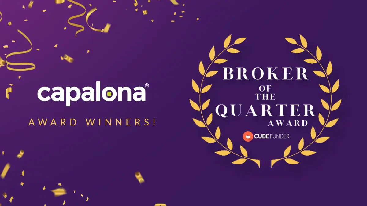 Capalona Wins Cubefunder's Broker of the Quarter Award