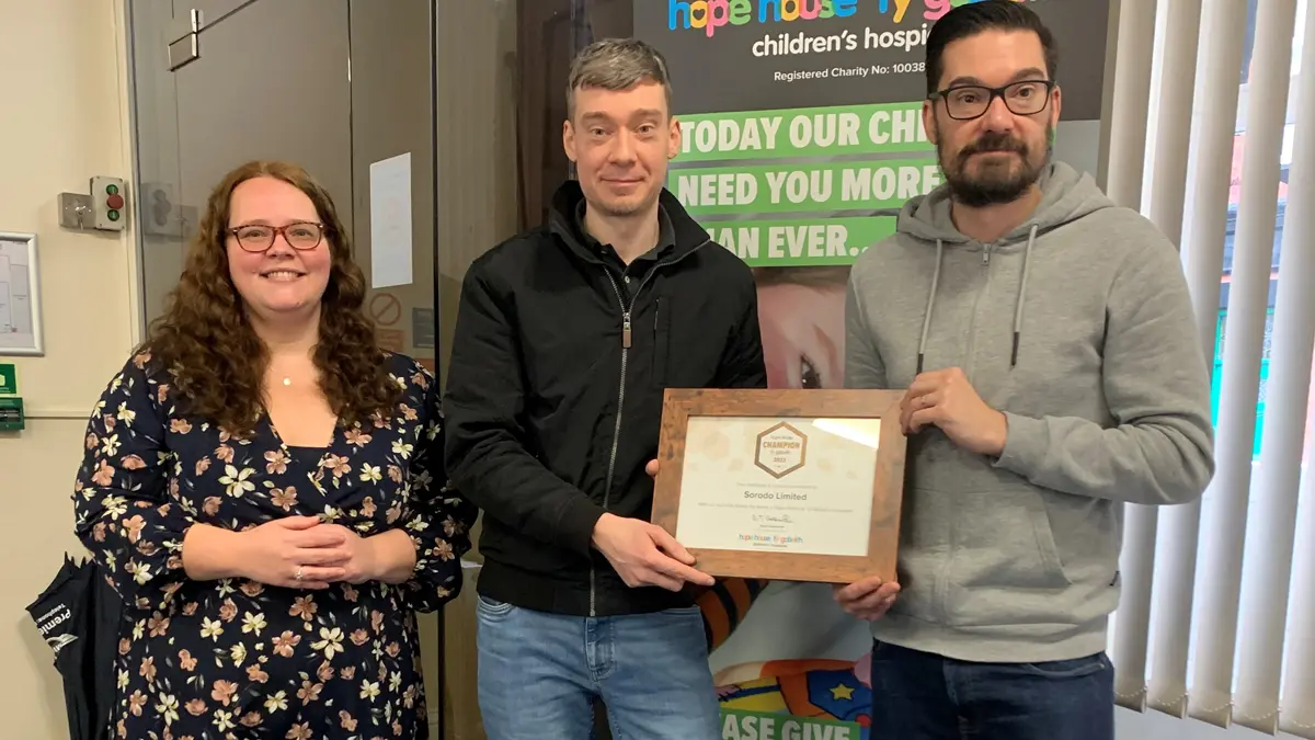 Sorodo Limited becomes first Hope House Business Champion of 2023!